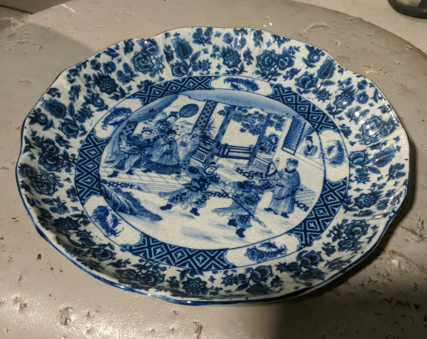 Vintage Blue & White Decorative Plate image indicator(1)