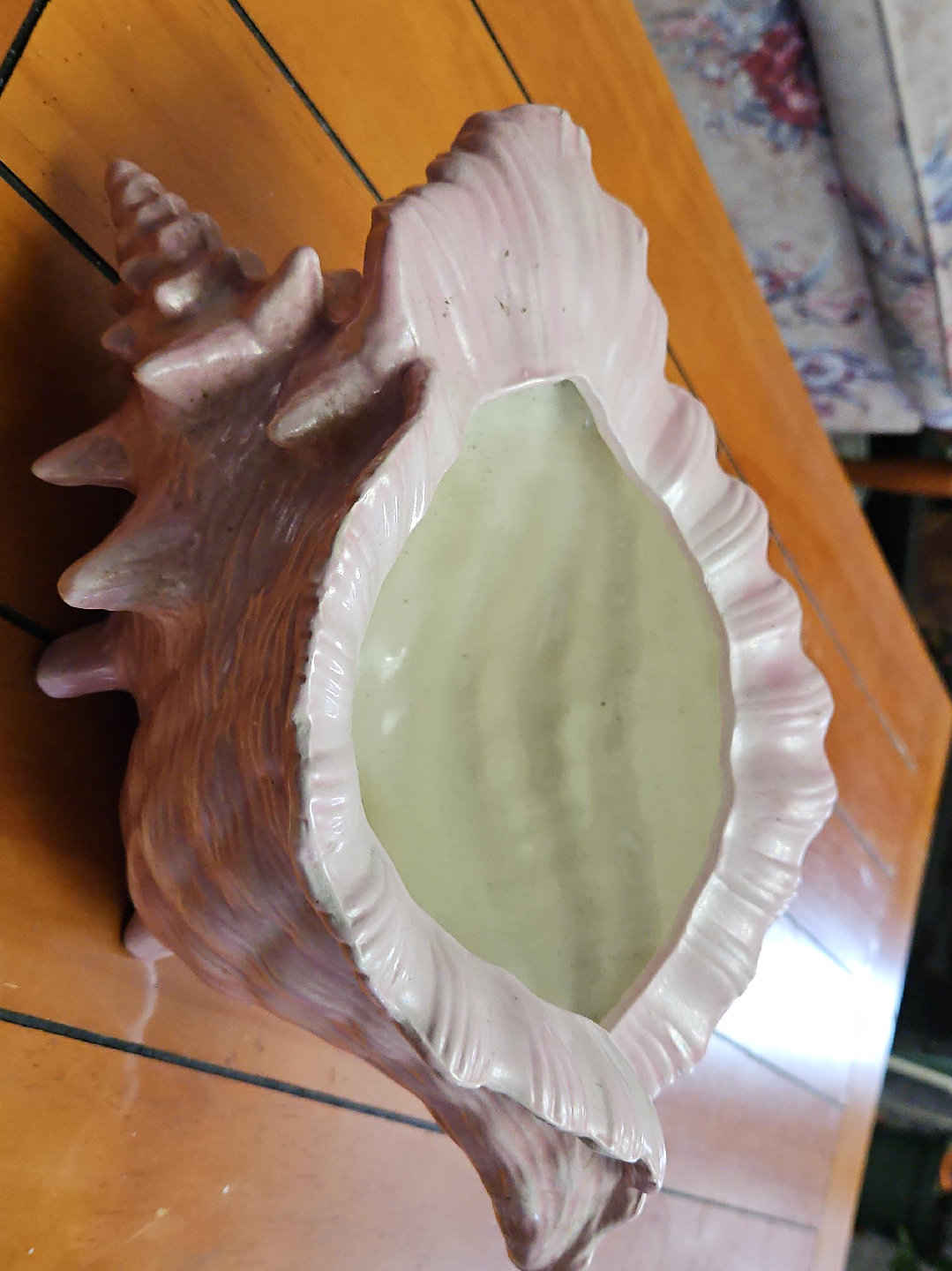 Pink Conch Shell Planter thumbnail