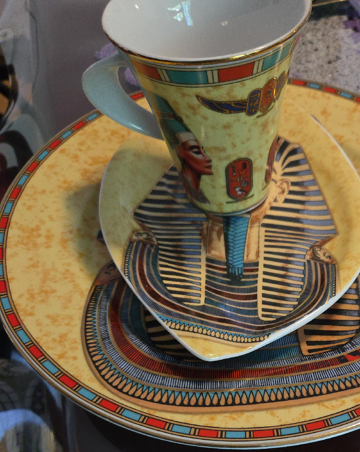 Egyptian Style Cup and Saucer Set thumbnail