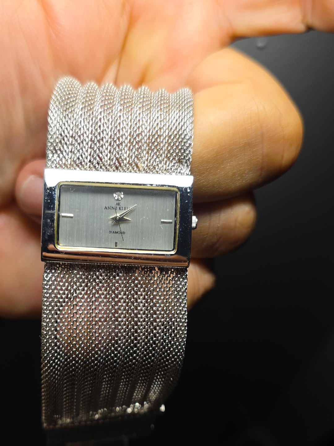 Anne Klein Diamond Silver Mesh Watch thumbnail
