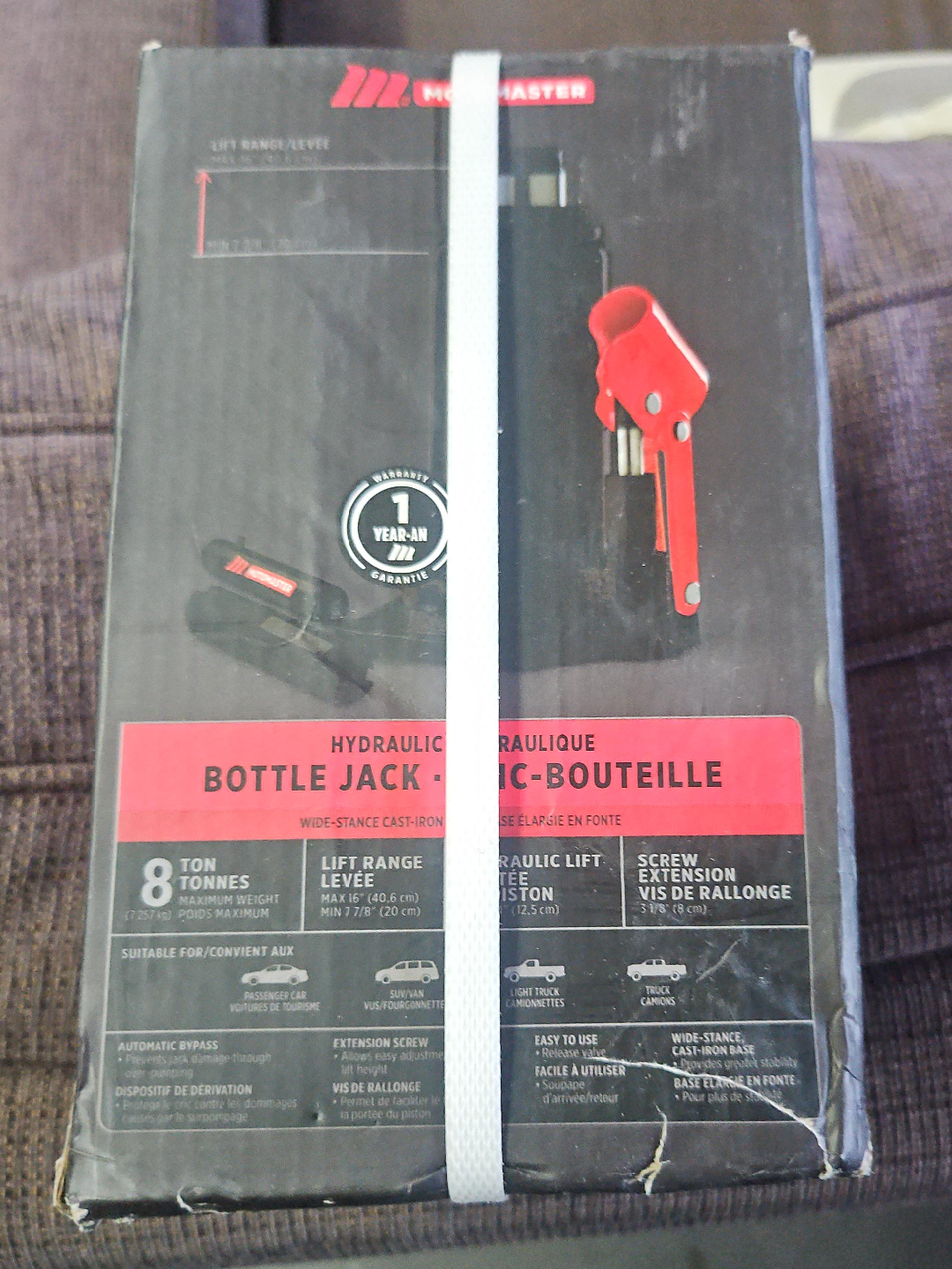 Master Hydraulic Bottle Jack - 8 Ton thumbnail