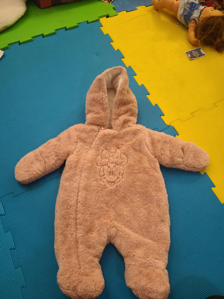 Disney Baby Pink Faux Fur Snowsuit 0-3m thumbnail