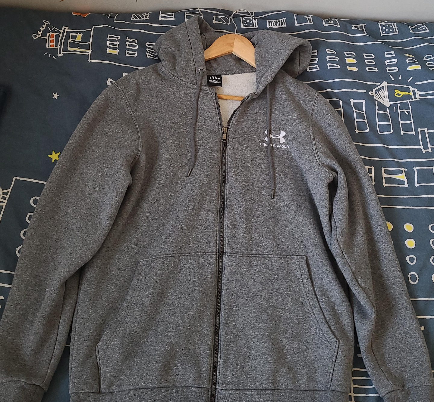 Under Armour Grey Full Zip Hoodie - Size S thumbnail