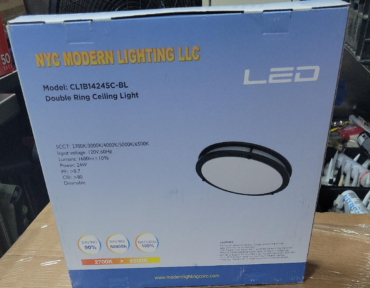 NYC Modern Lighting Double Ring Ceiling Light image indicator(1)