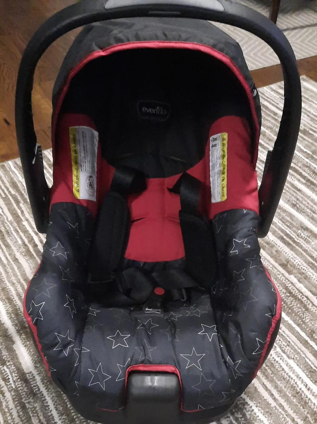 Evenflo Infant Car Seat - Black & Red