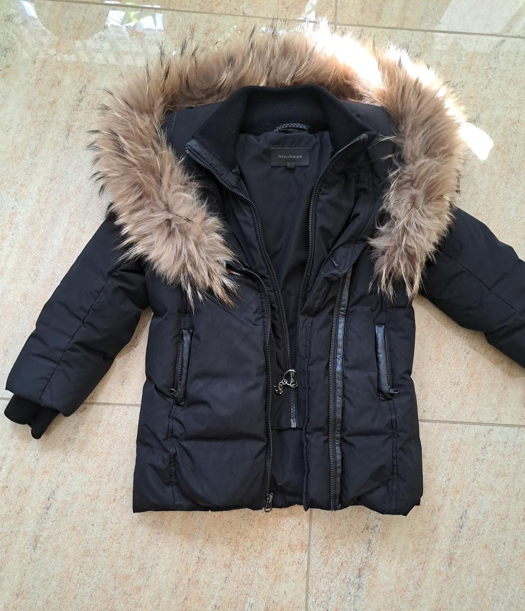 Mackage Black Down Puffer Jacket w/ Fur Hood thumbnail