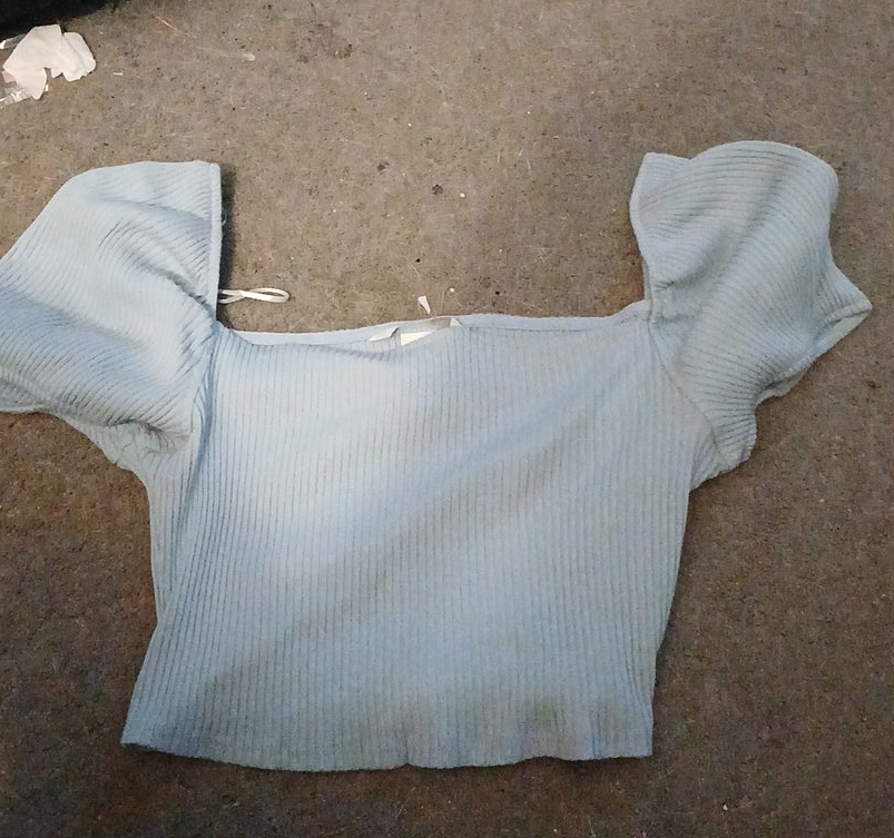 Light Blue Ribbed Crop Top thumbnail