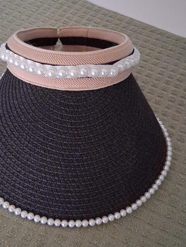 Pearl Trim Sun Visor - Black thumbnail