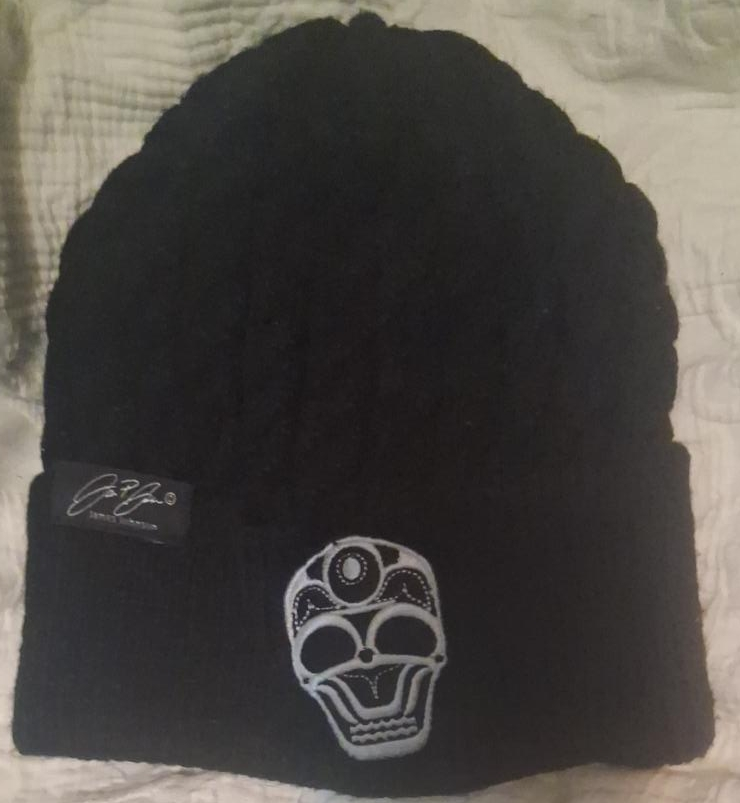 James Perse Black Skull Beanie