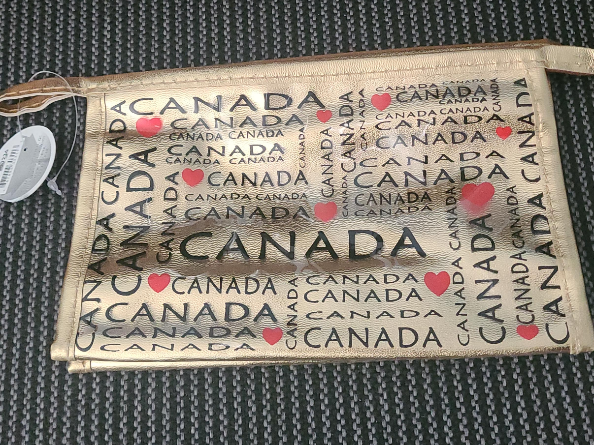 Canada Themed Gold Cosmetic Bag thumbnail