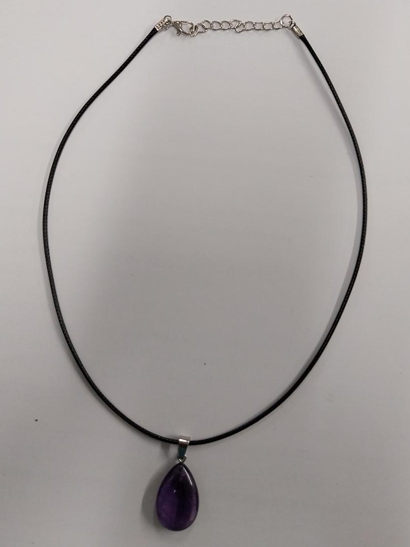 Amethyst Teardrop Pendant Necklace