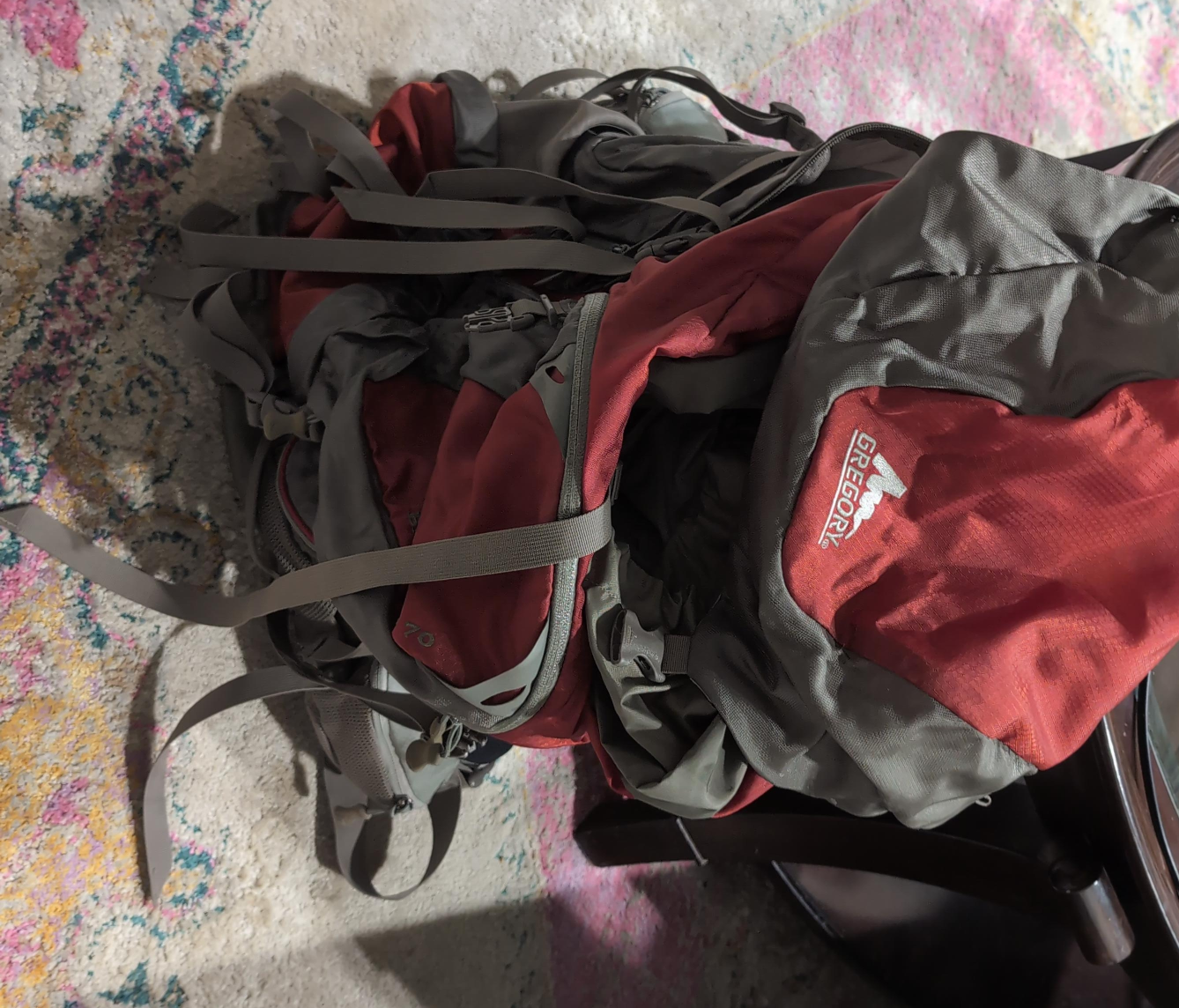 Gregory Backpack - Red and Grey thumbnail