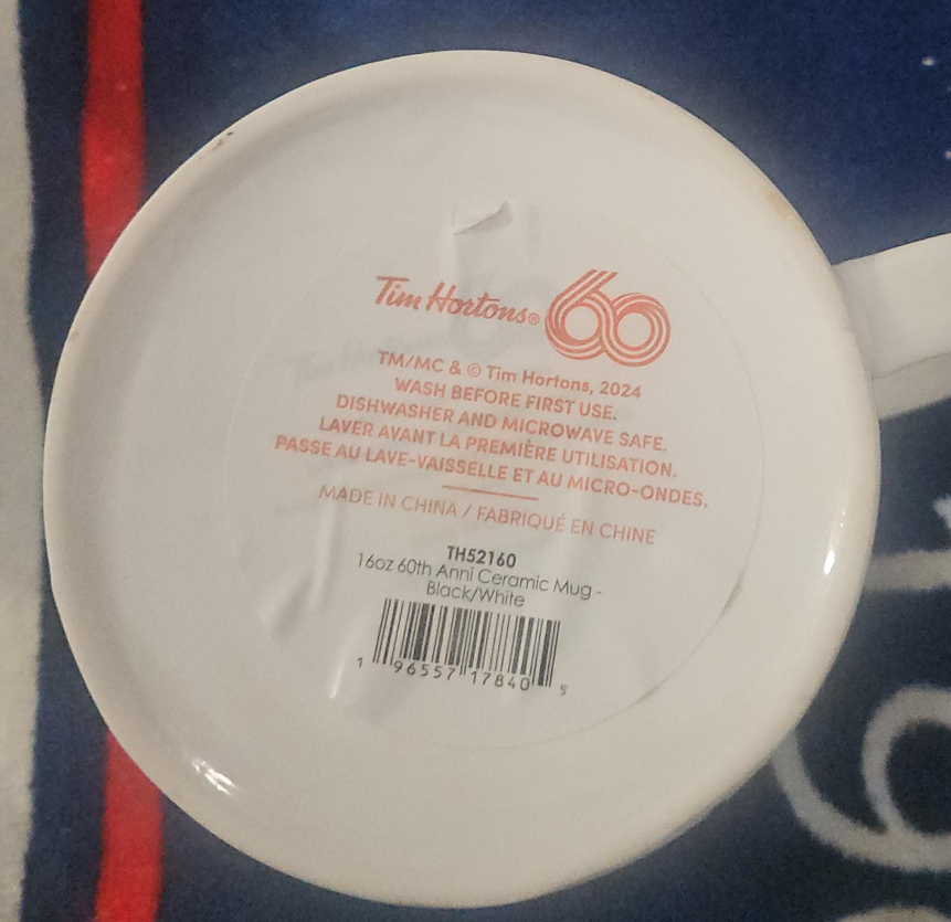 Tim Hortons 60th Anniversary Ceramic Mug thumbnail