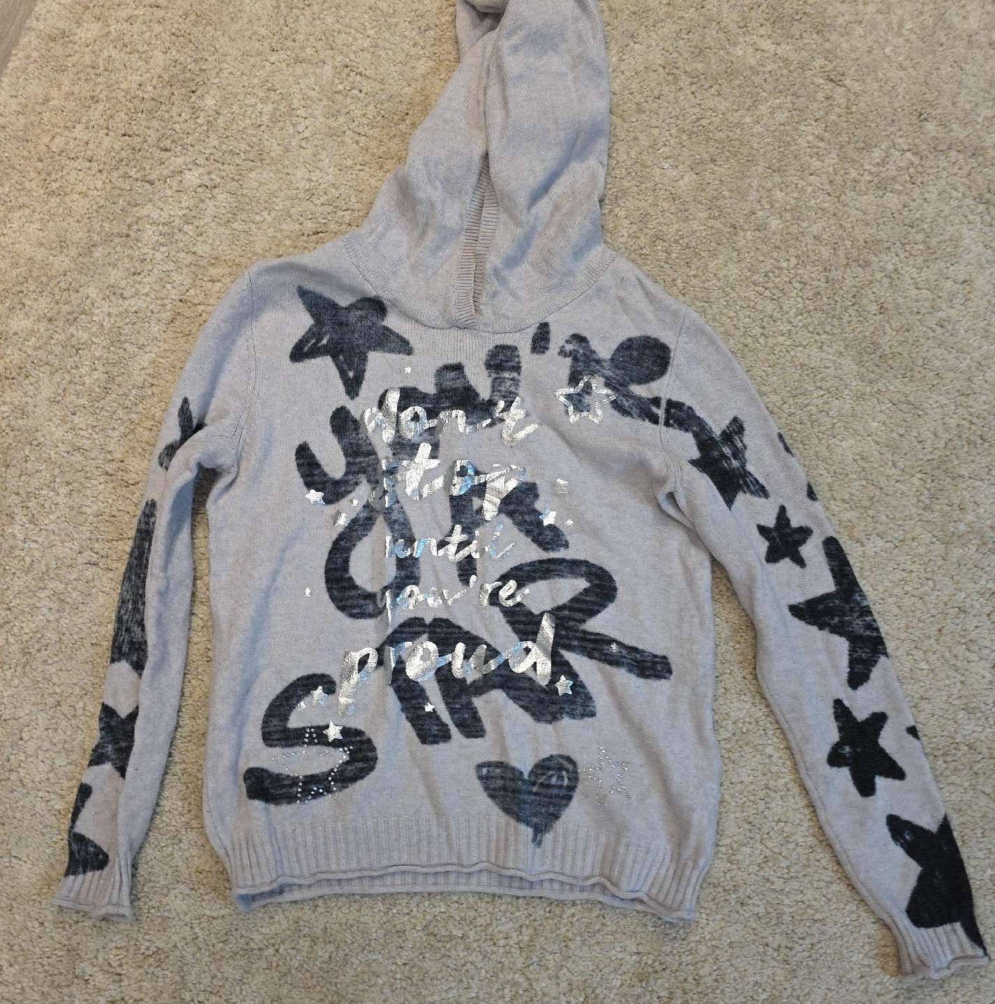 Girls' Grey Star Hoodie thumbnail