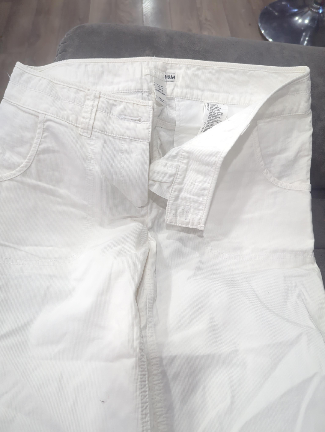 H&M White Corduroy Pants thumbnail