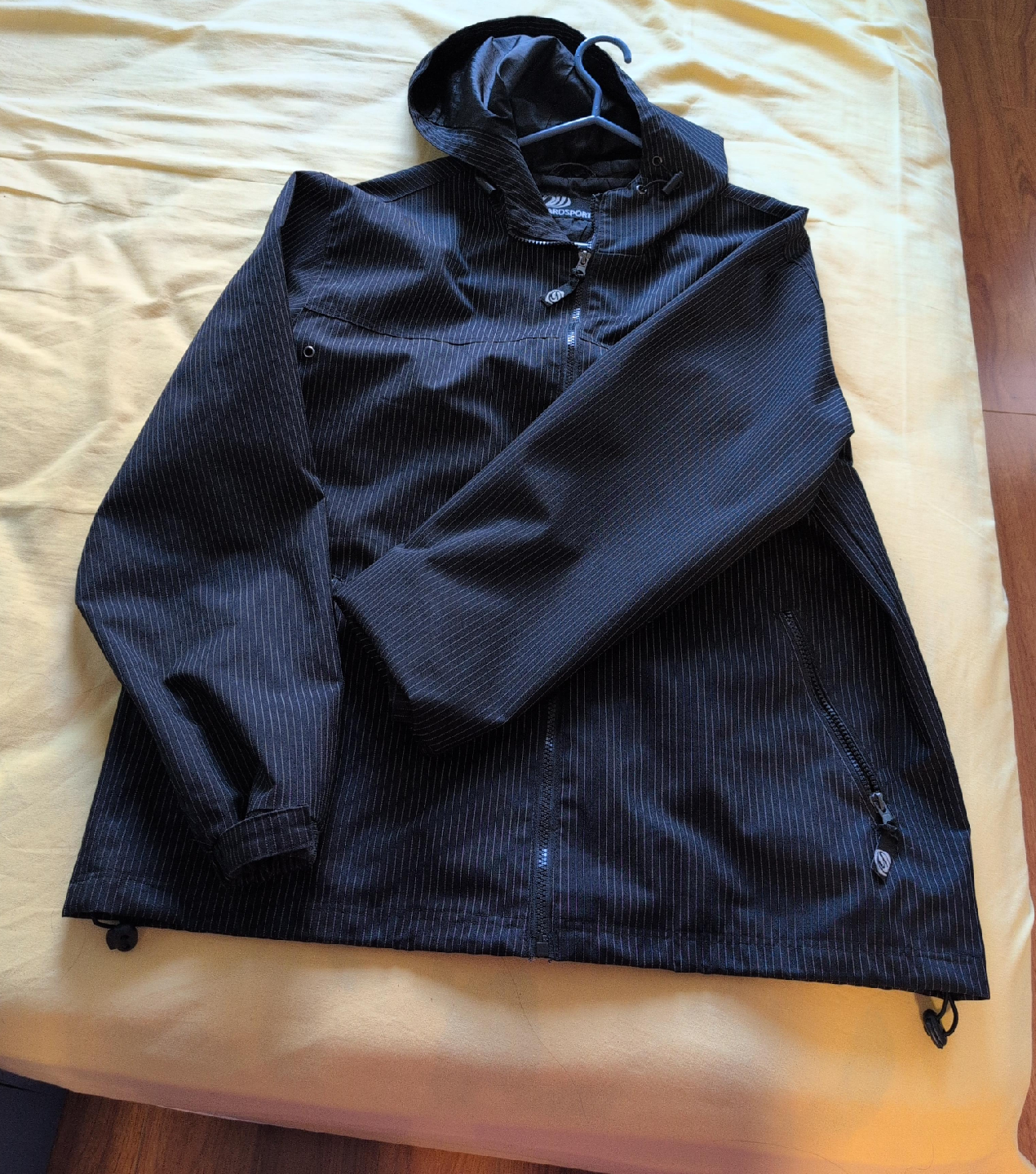 NordSport Black Pinstripe Hooded Jacket
