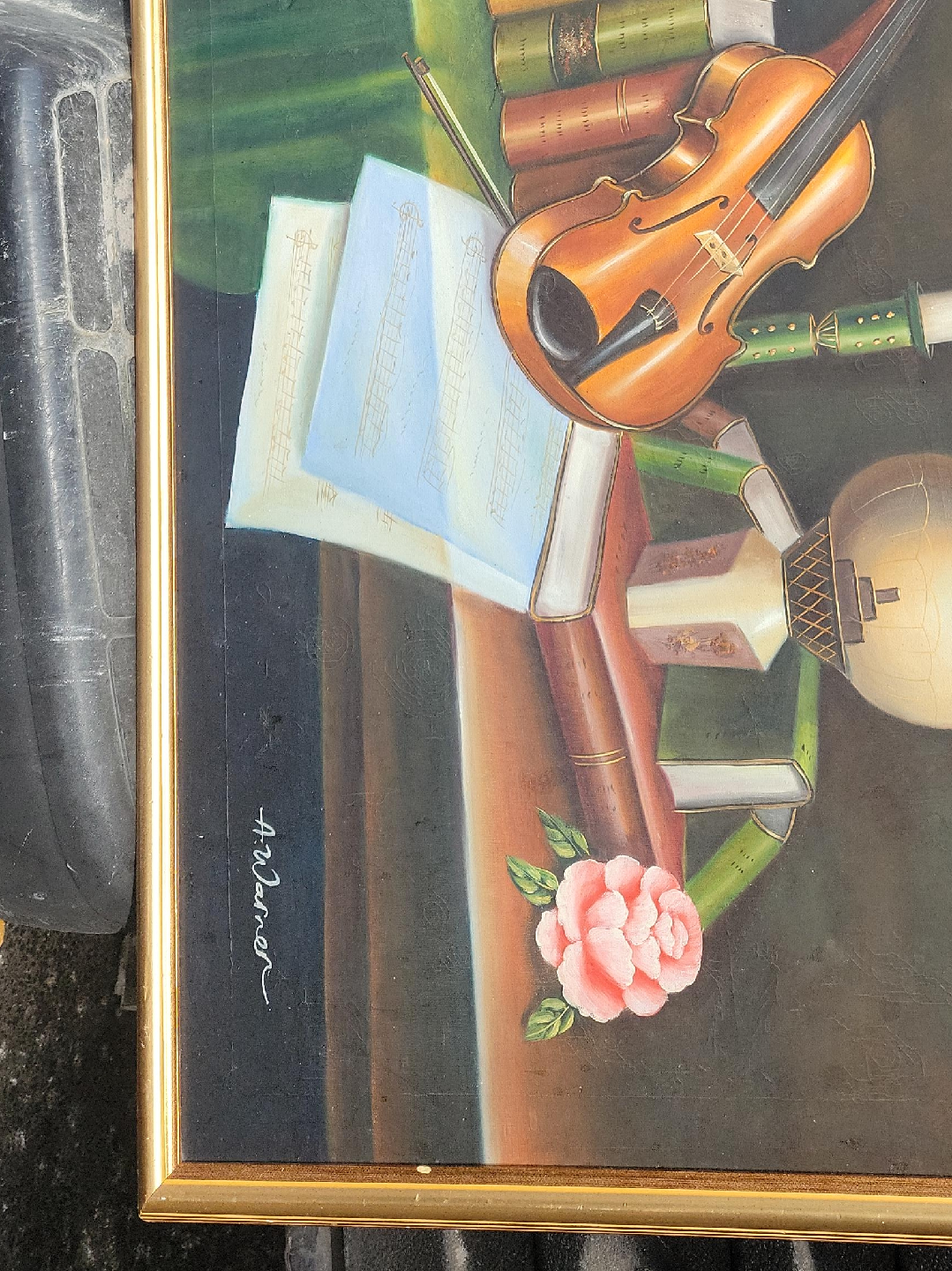 Vintage A. Warner Framed Painting thumbnail