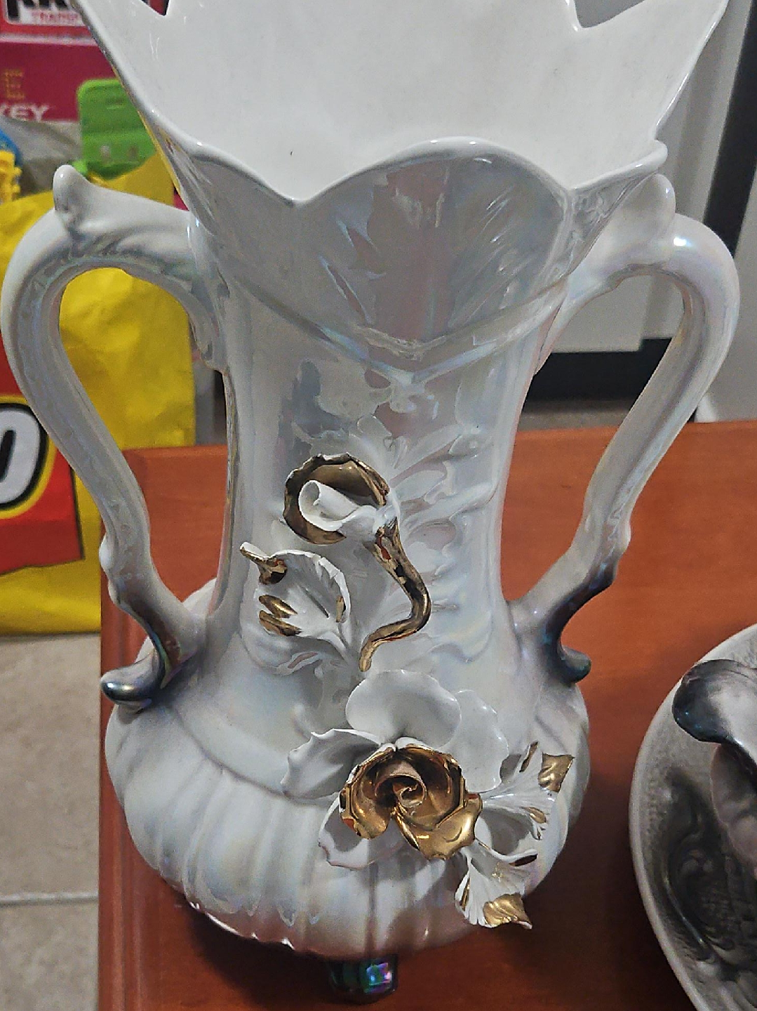 Vintage Floral Porcelain Vase thumbnail