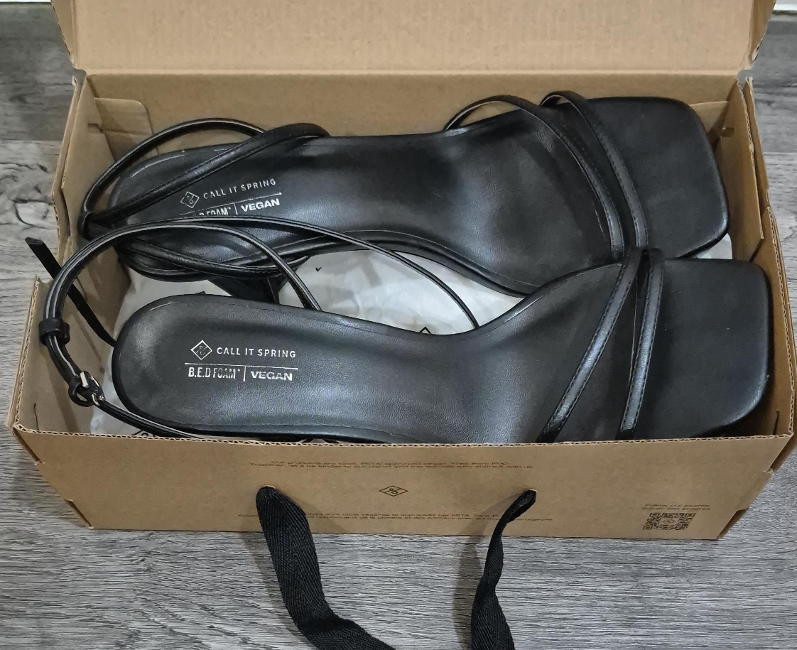 Call It Spring Black Vegan Sandals