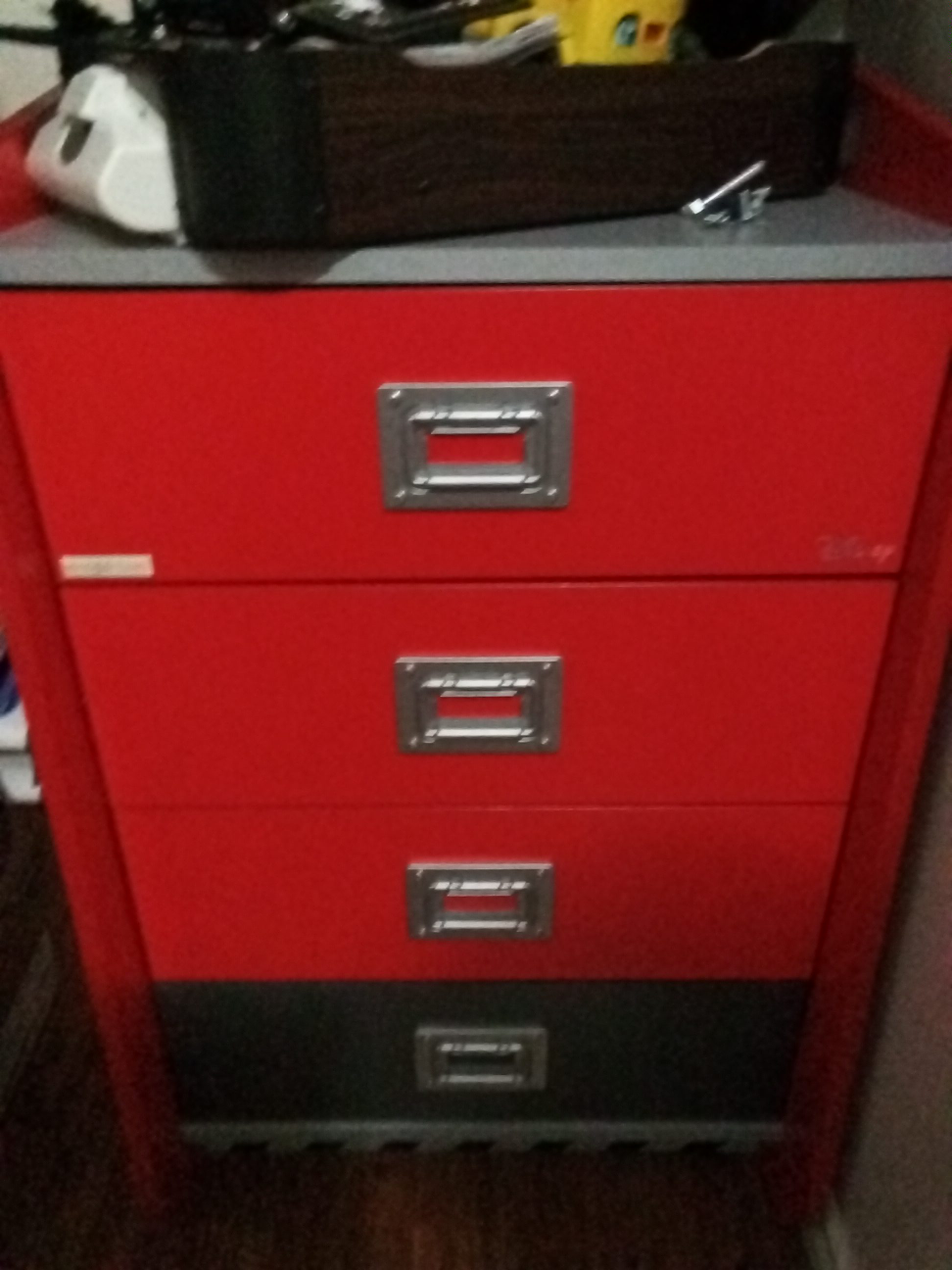 Red 4-Drawer Storage Cabinet thumbnail