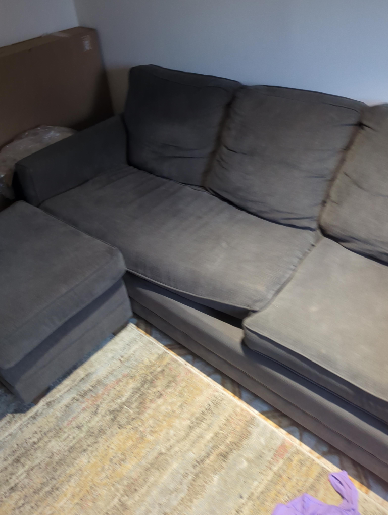 Grey Sofa Bed with Ottoman thumbnail