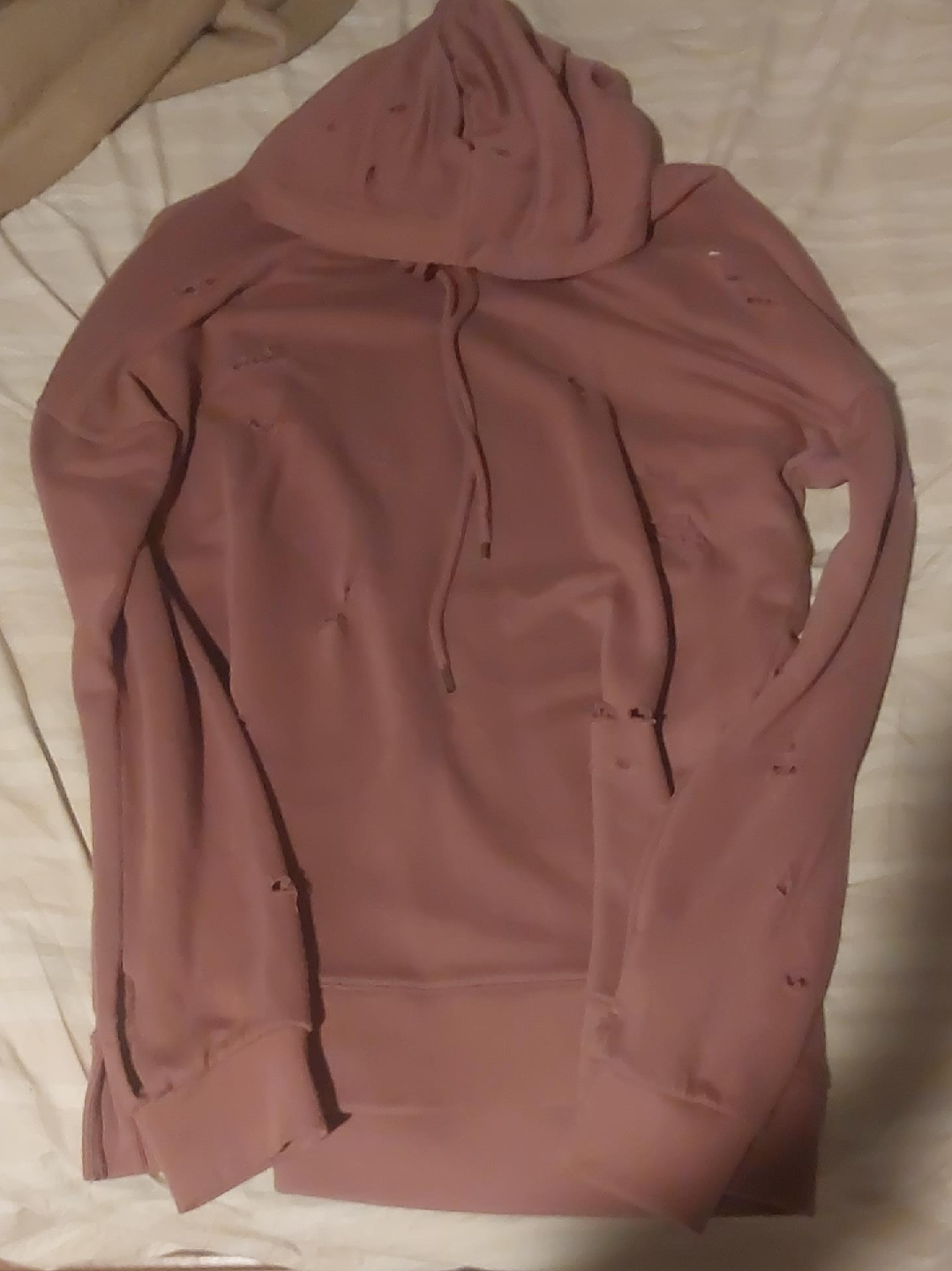 Mauve Distressed Hoodie thumbnail