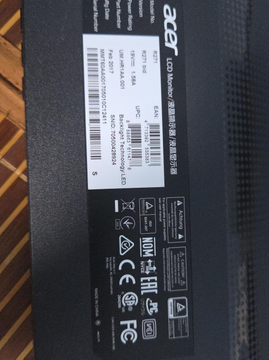 Acer R271 LCD Monitor