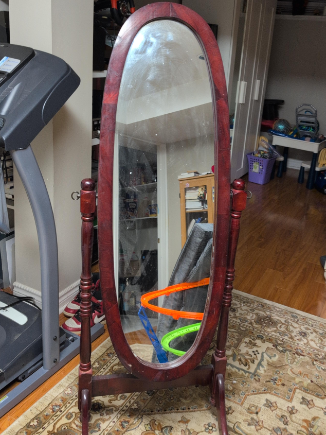 Oval Mahogany Standing Mirror thumbnail