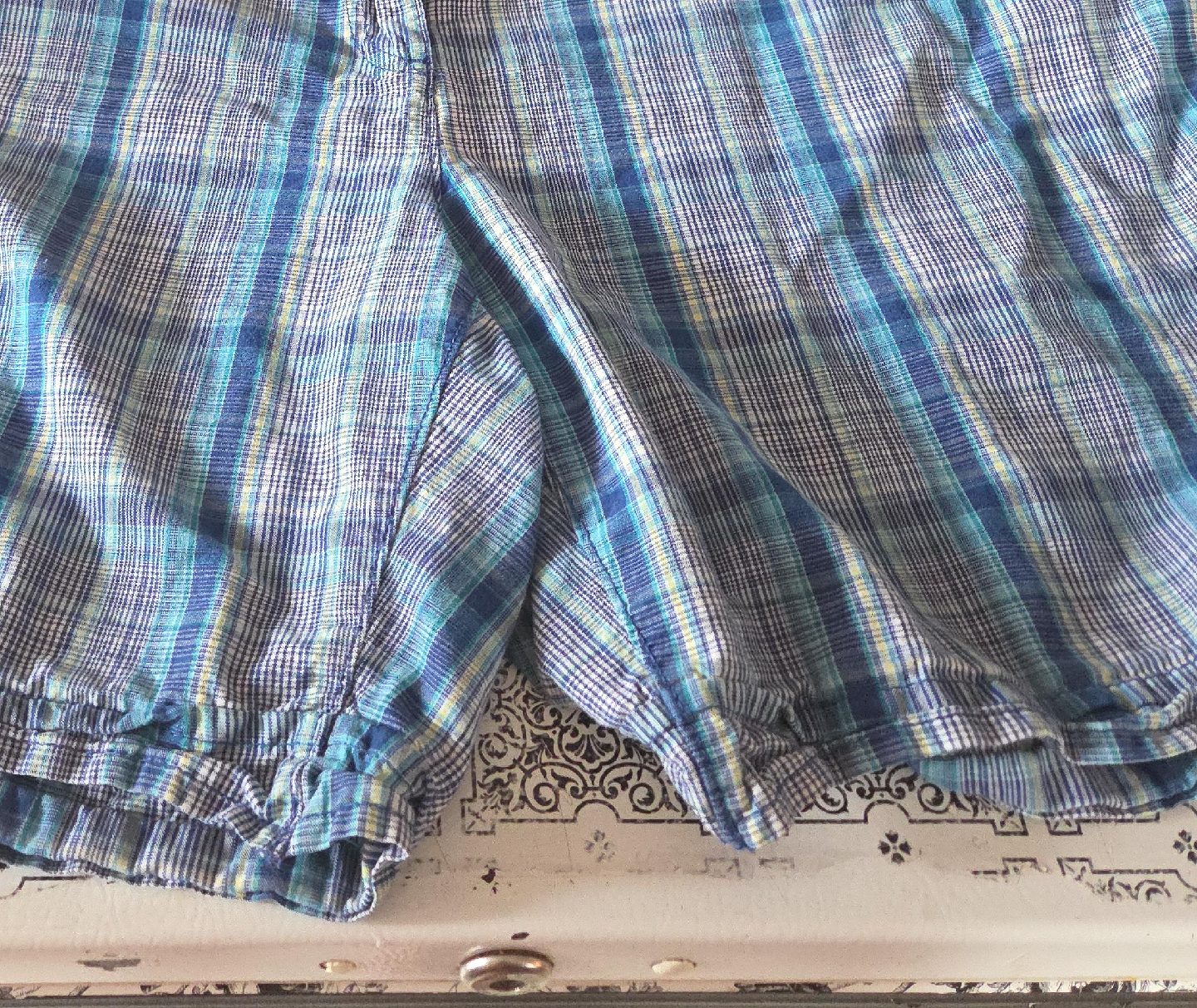 Blue Plaid Shorts Size 22