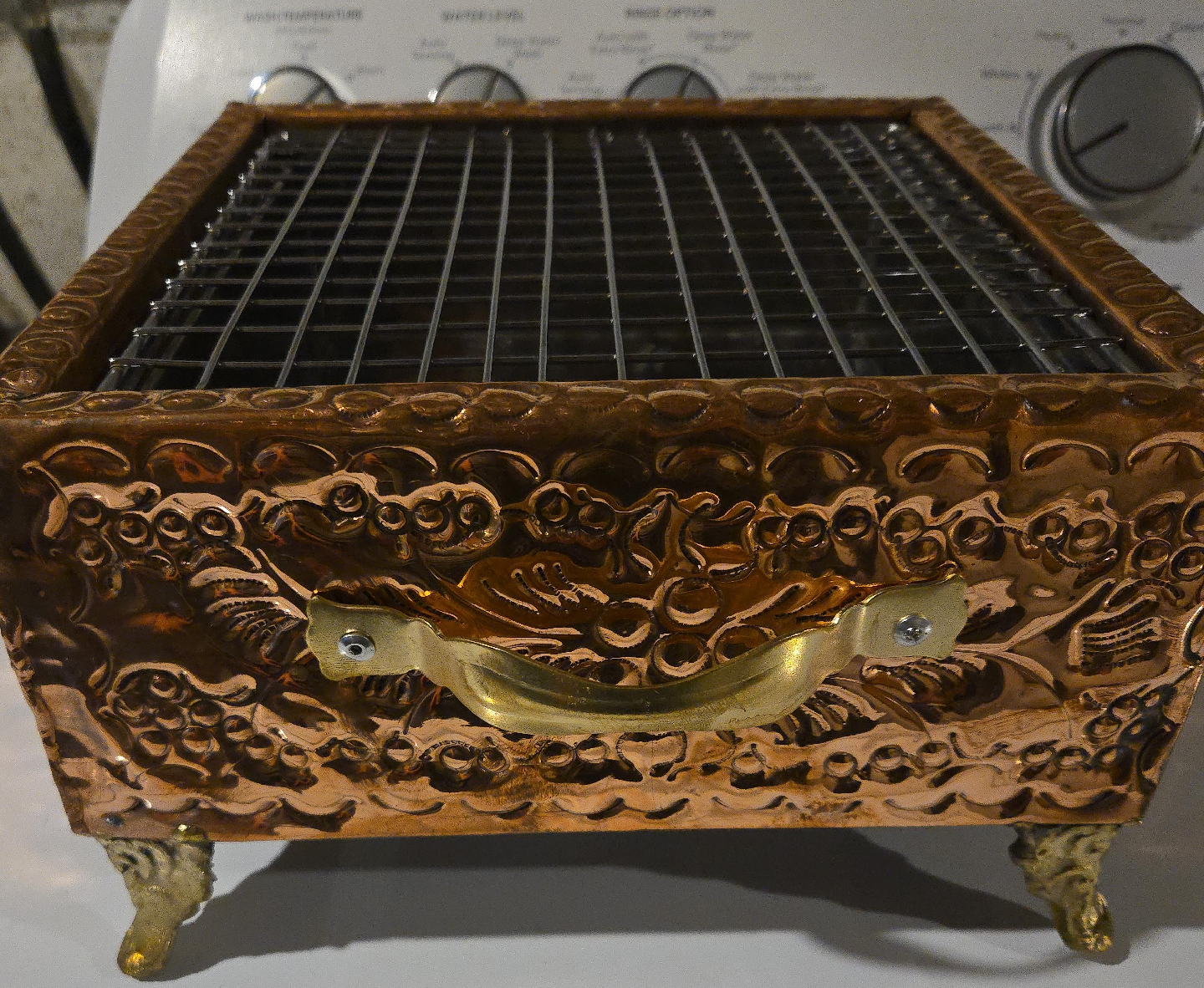 Vintage Copper Toned Metal Grill thumbnail