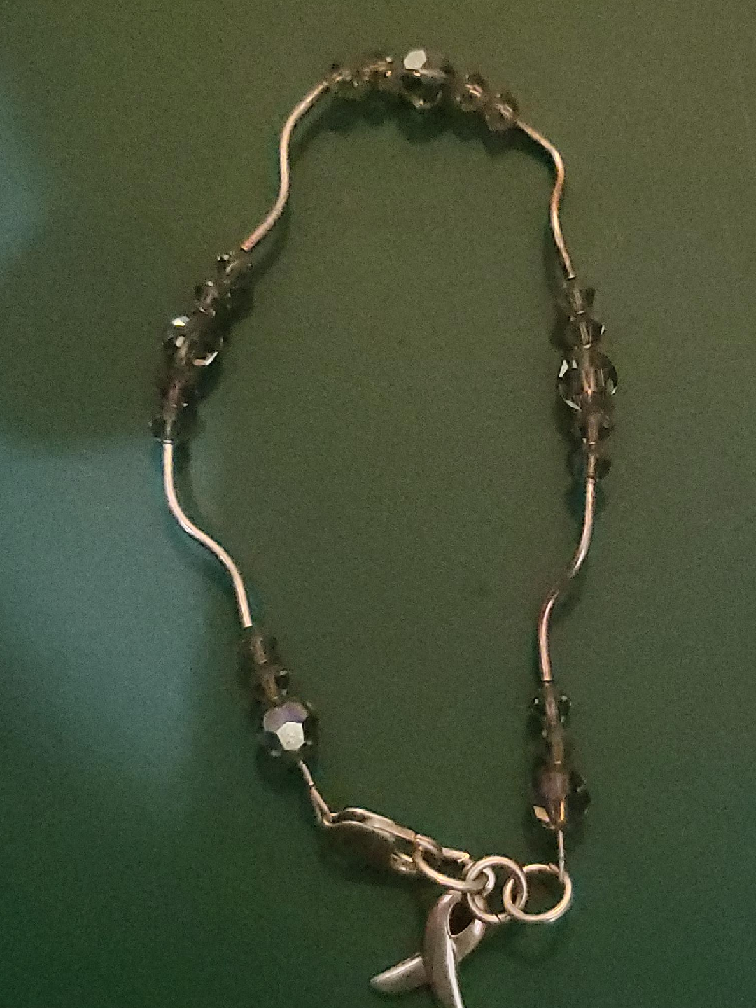 Silver Bracelet with Ribbon Charm