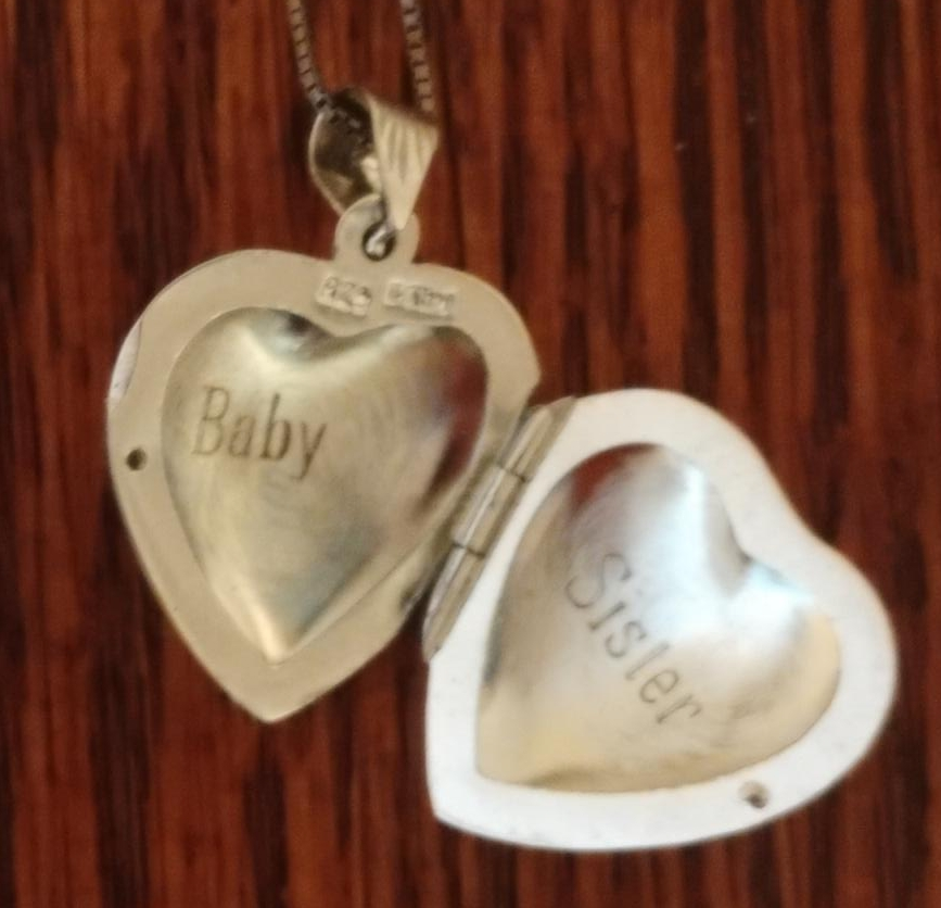 Heart Locket Necklace - 'Baby Sister' thumbnail