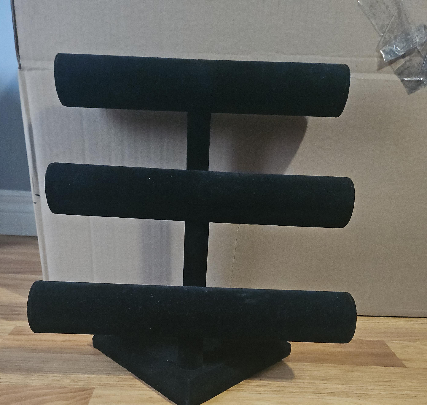Black Velvet 3-Tier Jewelry Display Stand