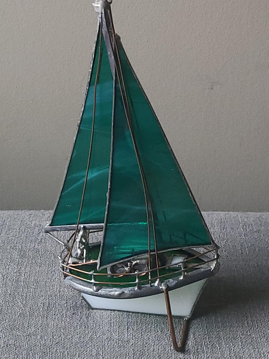 Stained Glass Sailboat Decoration