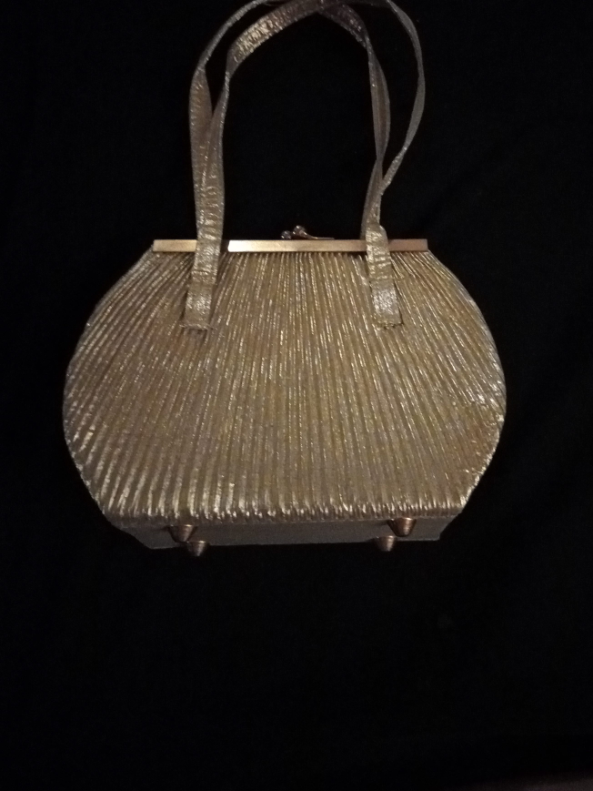 Vintage Gold Pleated Handbag thumbnail
