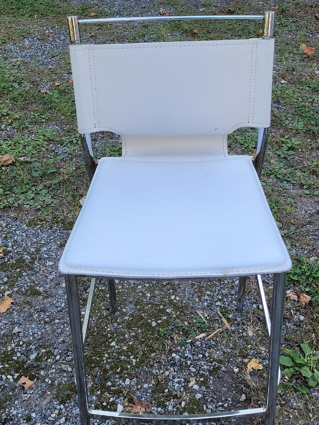 Set of 4 White & Chrome Bar Stools thumbnail