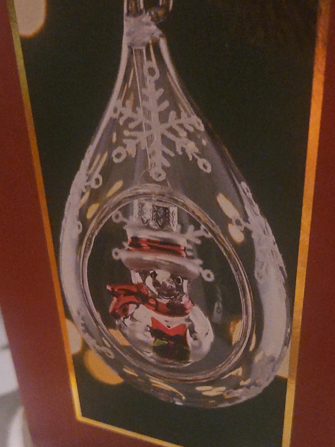 VTG Lenox Ornament Christmas Hanging Snowman Glass Open Globe 5: thumbnail
