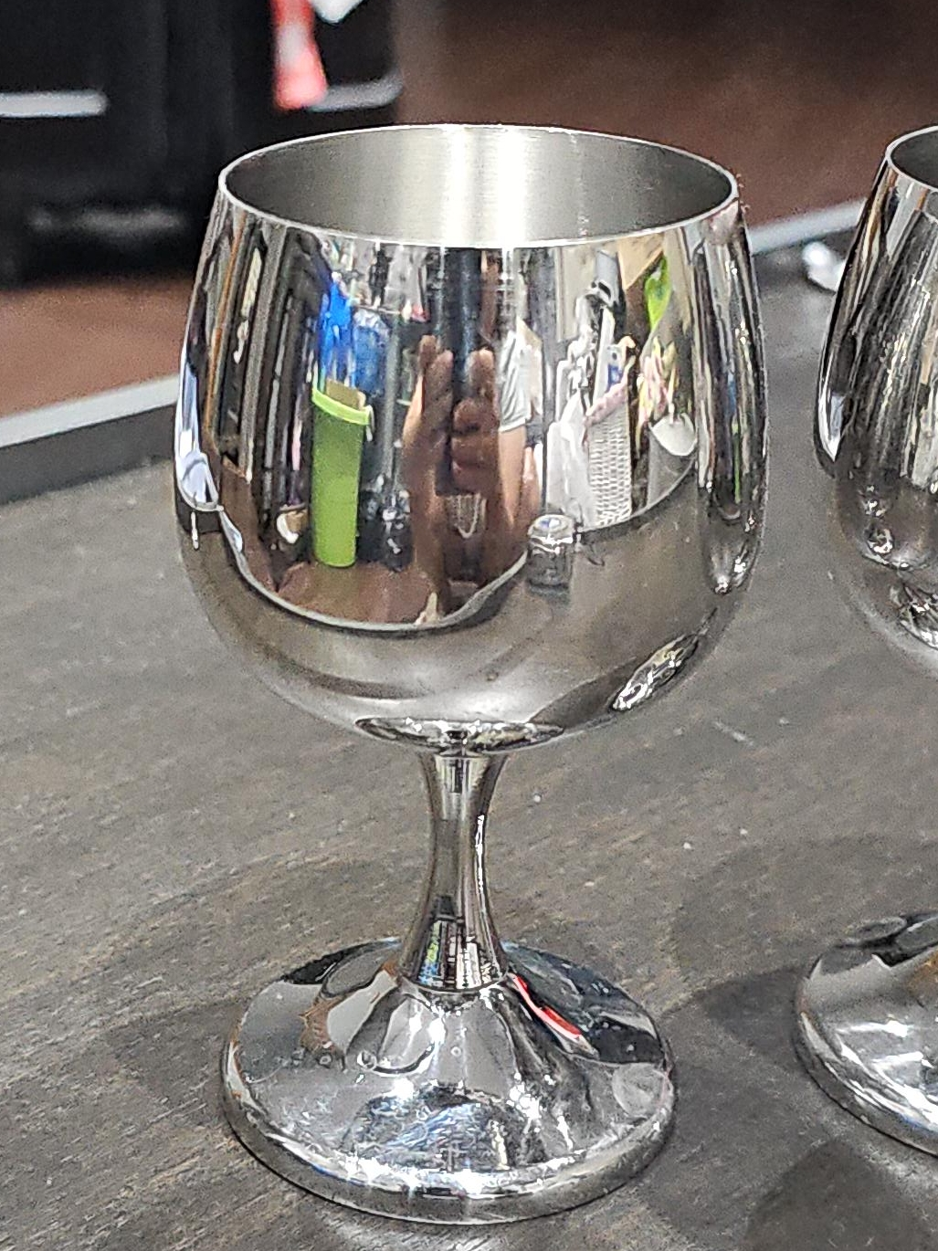 2 Stainless Steel  Wine Goblets thumbnail