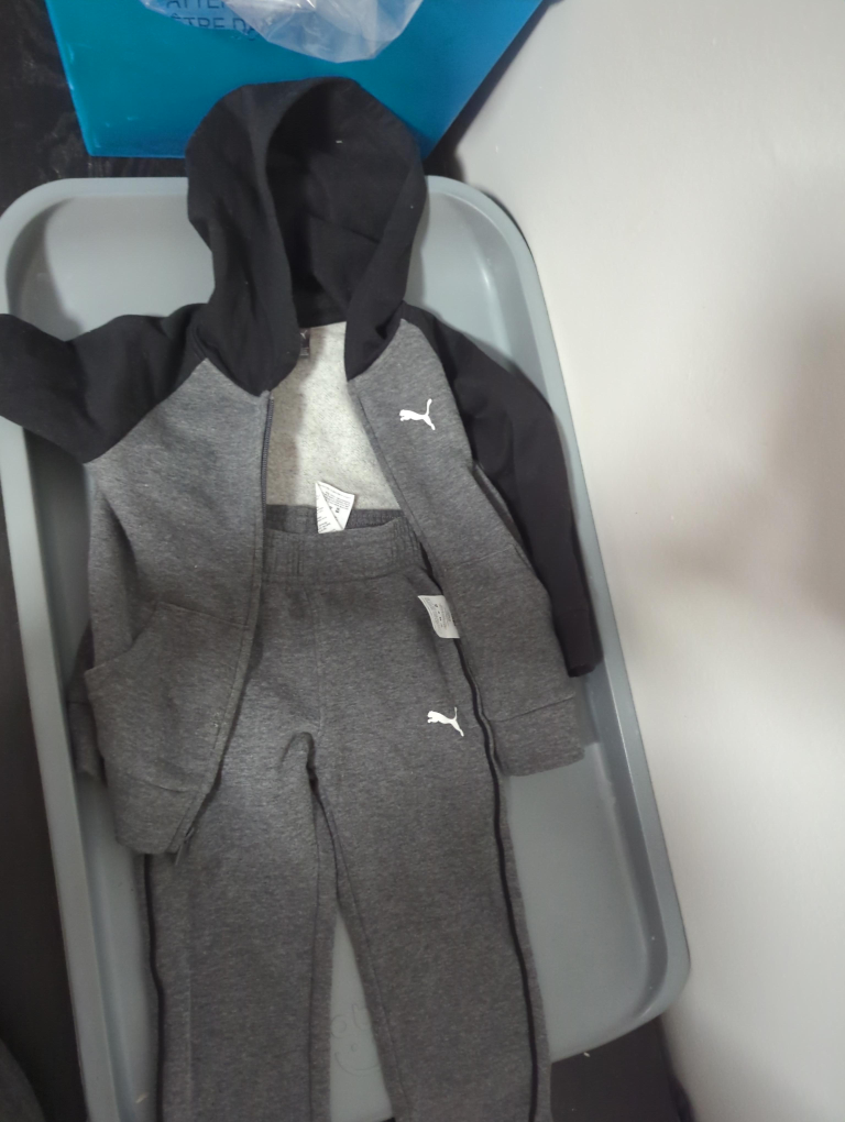 Puma Kids' Tracksuit - Grey & Black thumbnail