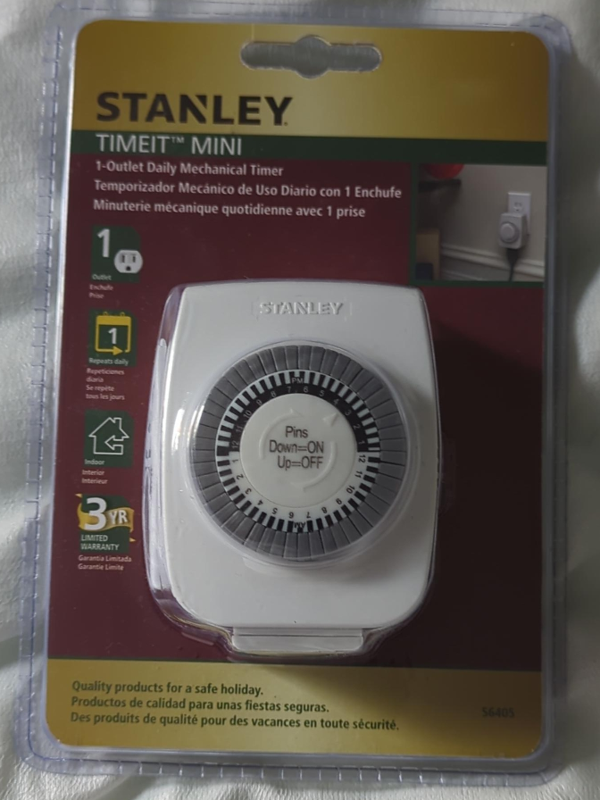 Stanley TIMEIT Mini 1-Outlet Daily Mechanical Timer
