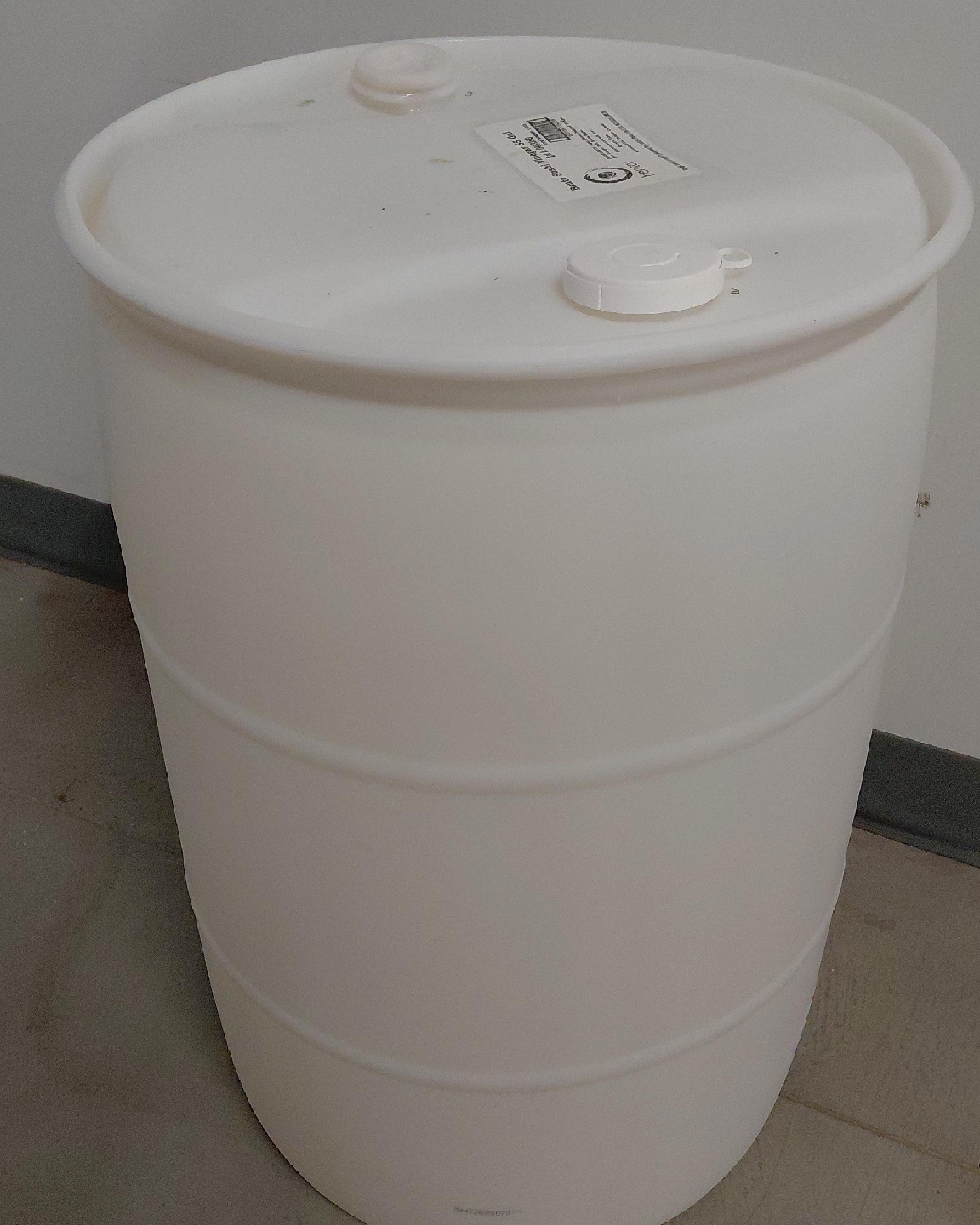 55 Gallon White Plastic Barrel thumbnail