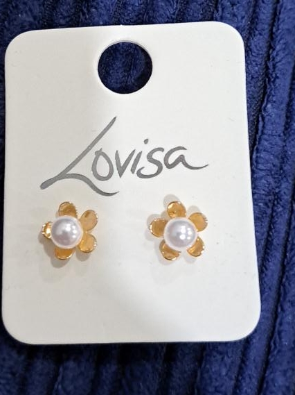 Lovisa Flower Pearl Stud Earrings - New thumbnail