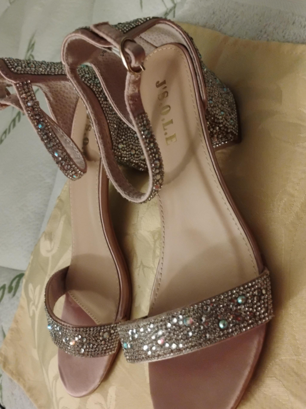 J.S.O.L.E Embellished Pink Heels Size 37 thumbnail