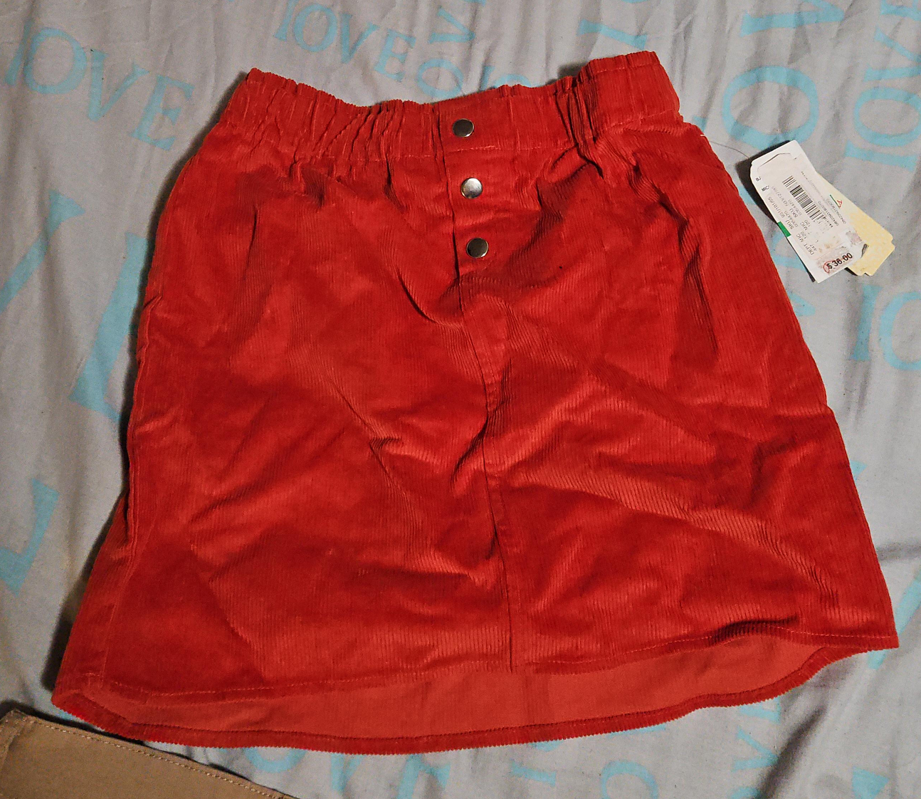GB Girls Orange Corduroy Skirt - Size L image indicator(2)