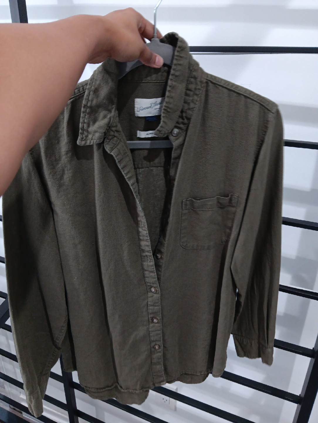 Universal Thread Olive Green Long Sleeve Shirt thumbnail