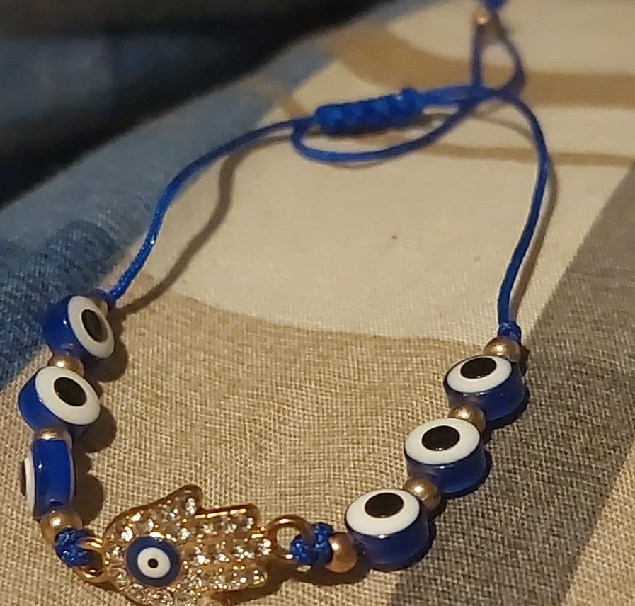 Blue Evil Eye Hamsa Hand Bracelet thumbnail