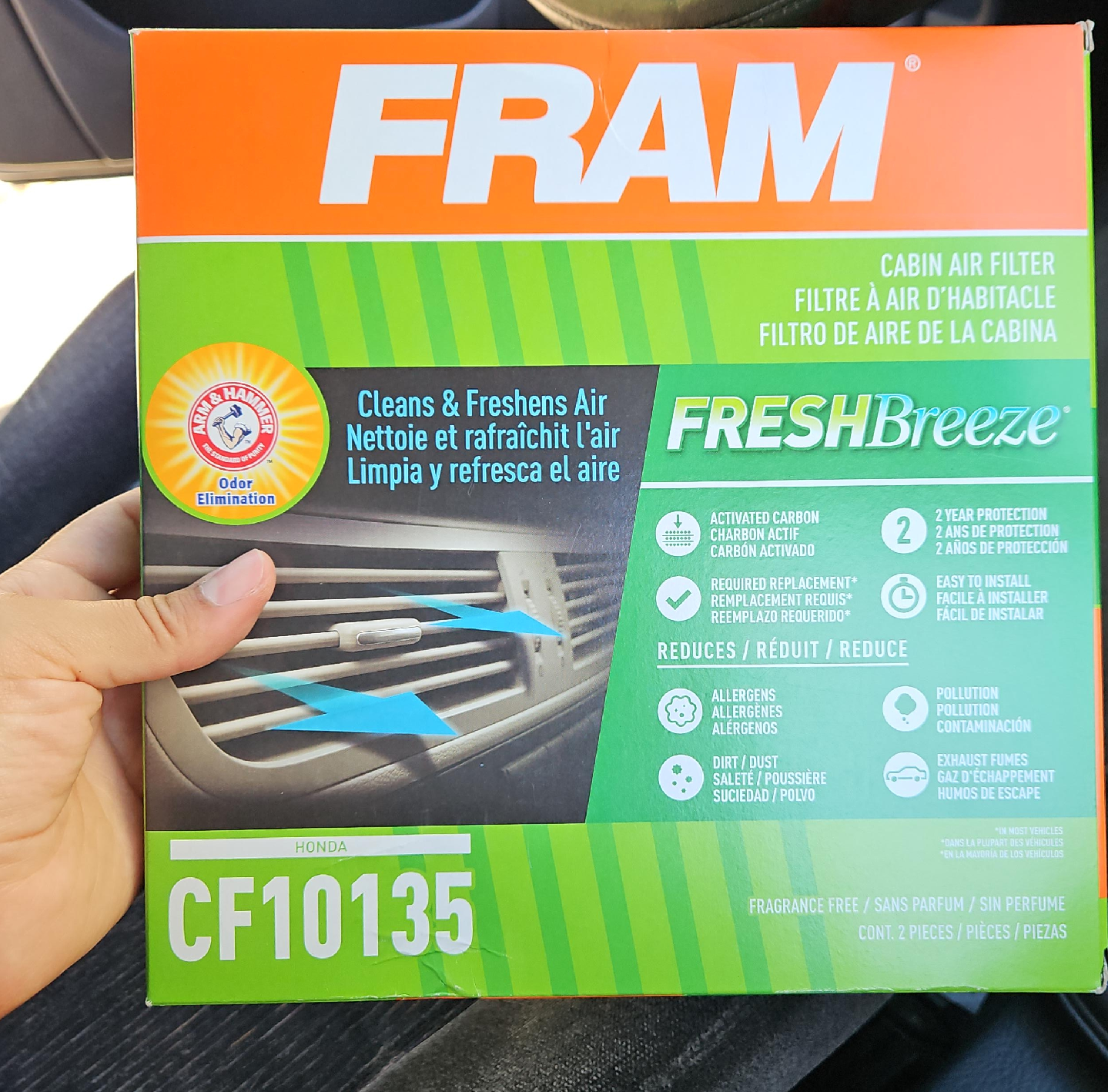 FRAM Fresh Breeze Cabin Air Filter - Honda CF10135 thumbnail