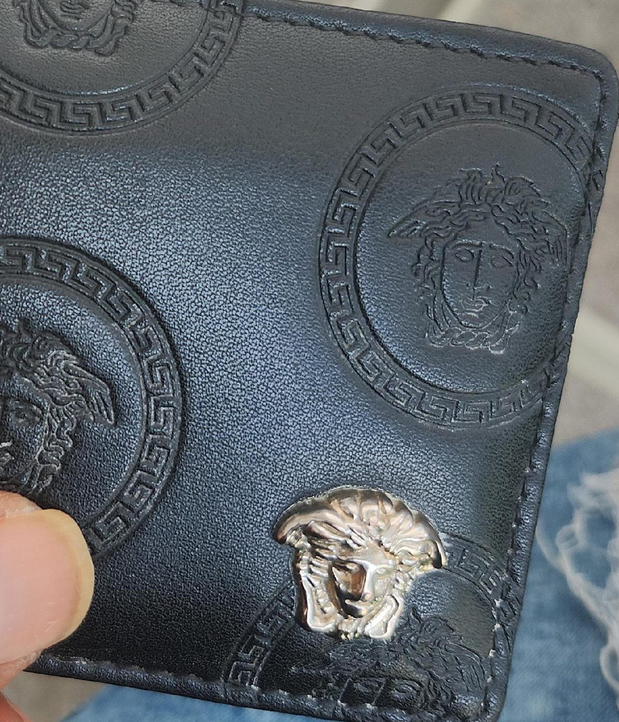 Versace Black Leather Wallet thumbnail