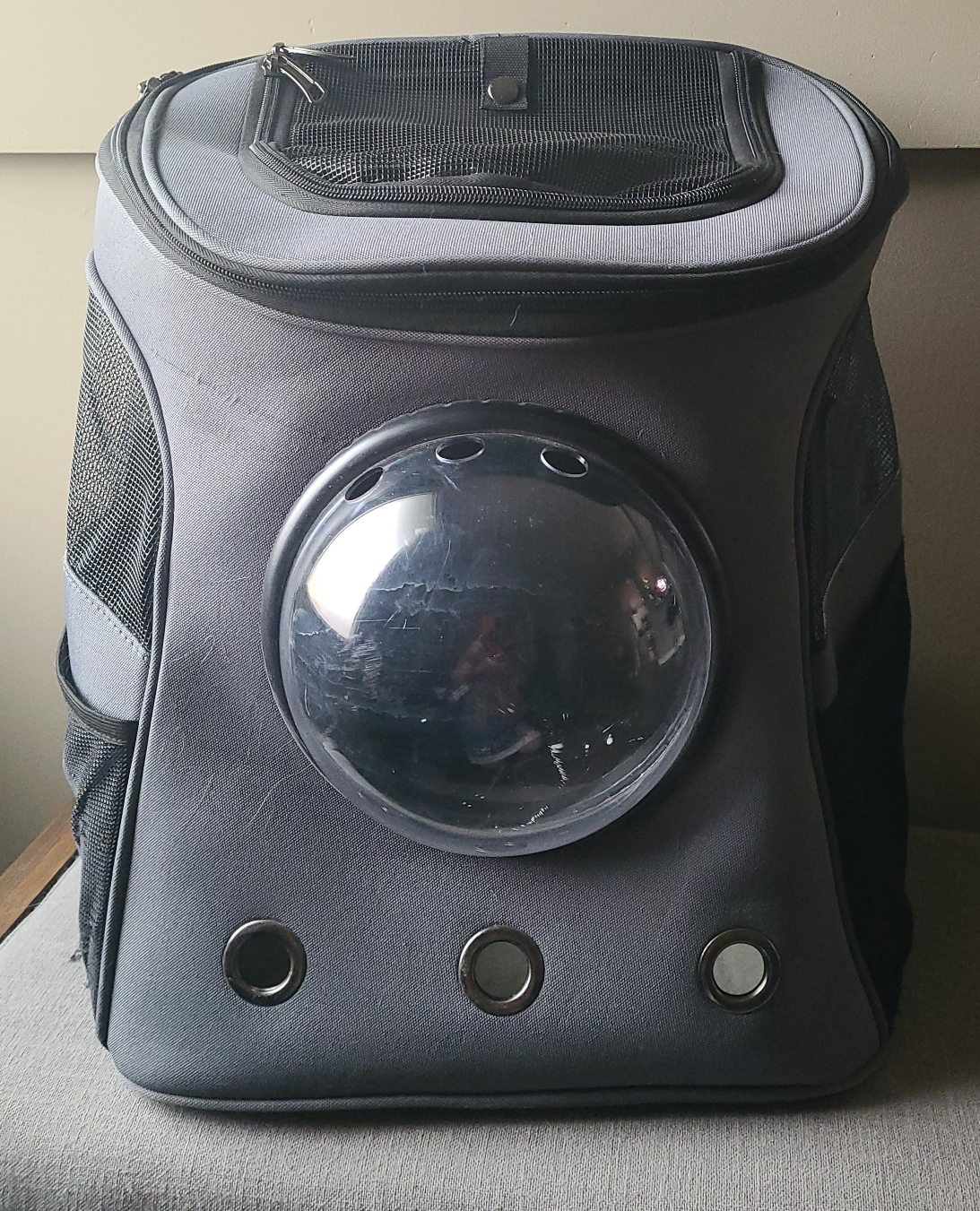 Grey Pet Carrier Backpack