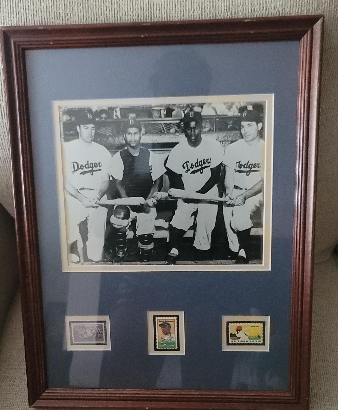 Framed Dodgers Photo with Stamps thumbnail